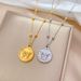 【 Full Body Titanium Steel 】 Round Butterfly Extremely Simple Wind Furnace Genuine Gold Necklace For Female Ins Mesh Red_ipsvogv.com