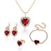 Fashion round crystal necklace bracelet earrings ring set bridal accessories gemstone claw chain_ipsvogv.com