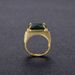 Popular Emerald Men's Square Ethnic Plated Open Ring_ipsvogv.com
