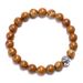 Yellow Tiger Eye & White Pine Wood Couple Bracelet - Natural Stone Matching Set_ipsvogv.com