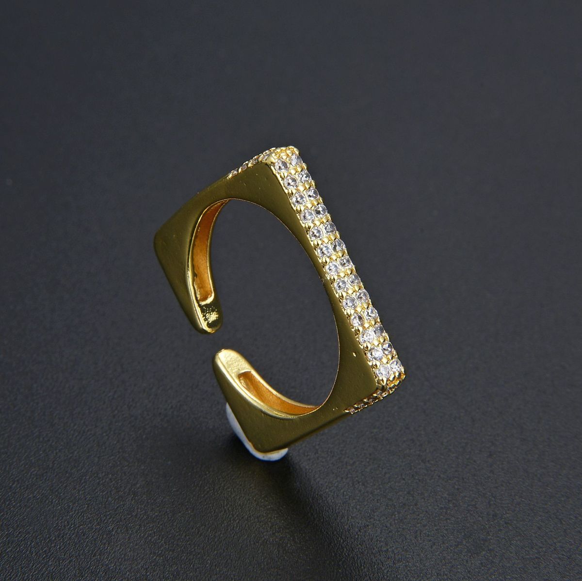 Women’s Jewelry Set Fashion Simple Personality Diamond CZ Zircon Square Ring Open Female Index Finger Ring Ins Style Temperament Hand Jewelry_ipsvogv.com