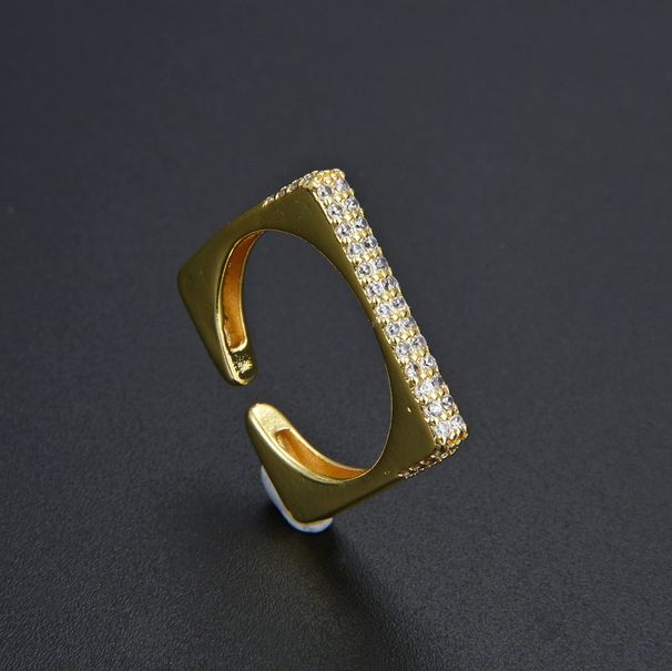 Women’s Jewelry Set Fashion Simple Personality Diamond CZ Zircon Square Ring Open Female Index Finger Ring Ins Style Temperament Hand Jewelry_ipsvogv.com