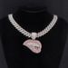Hip hop trendsetter pink lip pendant sexy temperament alloy full diamond lips Cuban chain necklace_ipsvogv.com