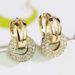 Cao Shi Early Summer Fashion Korean Edition Women's Ring Round Micro Inlaid Zircon Ear Buckle Versatile High End Short_ipsvogv.com
