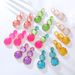 New Cool Style Geometric Polygonal Resin Transparent Simple Personalized ZA Candy Color Earrings_ipsvogv.com