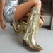 Women's Shoes autumn and winter tassel sequined western boots pointed toe thick heel high heel long tube mirrored patent leather women's boots_ipsvogv.com