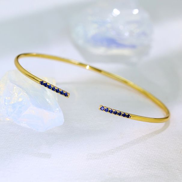 Simple Open Zircon Bracelet Ins Women Gold Plated Diamond Thin Bracelet Adjustable Accessories_ipsvogv.com
