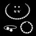 Pearl necklace earrings bracelet five piece set personalized pearl elastic clavicle necklace jewelry set for women_ipsvogv.com