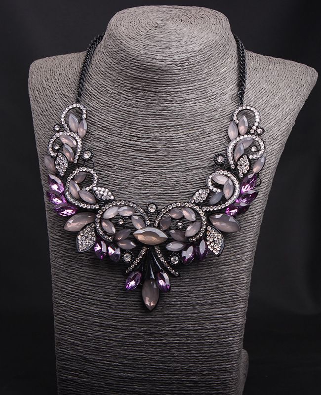 2015 Korean Fashion Design Crystal Short Collarbone Necklace Exaggerated Women's Accessory_ipsvogv.com