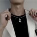 hot selling stainless steel ins cold style 26 letter necklace does not fade men's trendy simple titanium steel jewelry_ipsvogv.com