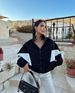 Women's Clothing Autumn and Winter Hot Style Loose Casual Versatile Top Long Sleeve Color Block Stand Collar Jacket for Women_ipsvogv.com