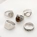 New Combination Personalized English Light Plate Tiger Stone 5-piece Set Big Ring_ipsvogv.com
