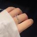 Vintage Hollowed Out Blue Zircon Women, Ins, Light Luxury, Niche Temperament, High-end Feel, Index Finger Ring As A Gift_ipsvogv.com