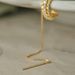 Unisex Hot Sales Real Gold Brass Electroplating Inlaid Zircon Ear Bone Clip Long Chain Ear Wire Ladies Elegant Earrings_ipsvogv.com