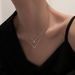 Japanese Korean V-shaped Double Layered Necklace Women's Style, Light Luxury And High-end Feel, Inlaid With Zircon_ipsvogv.com