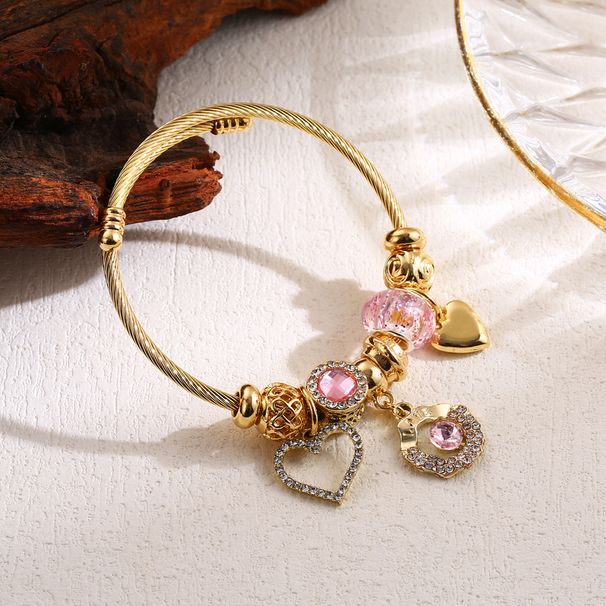 Pan Jiaduola DIY Beaded Love Butterfly Pendant Personalized Stainless Steel Adjustable Couple Bracelet_ipsvogv.com