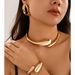 Metal texture spring opening short necklace choker personality geometric punk necklace female_ipsvogv.com