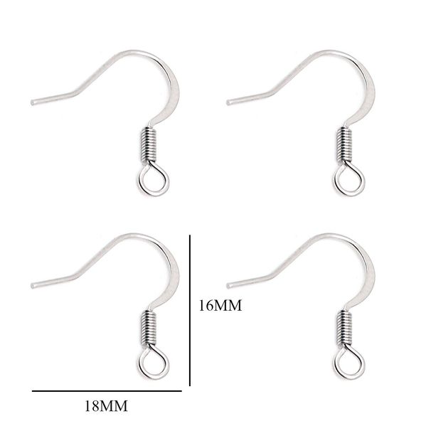 304 Stainless Spring Flattened Hook Titanium Steel Flat DIY Jewelry Accessories Ear Studs Earrings_ipsvogv.com