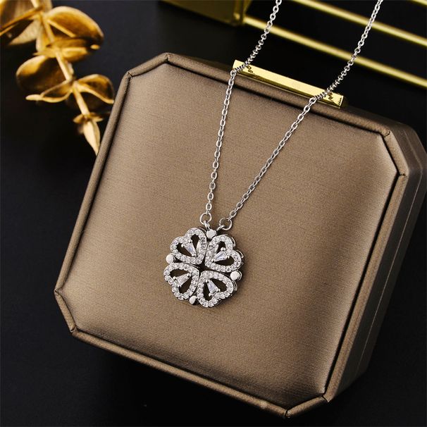 Mall Love, A Multi Wearing Love Four-leaf Clover Necklace, Female Gift For Girlfriend, Titanium Steel Chain_ipsvogv.com
