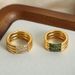 Three-Layer Stacking Ring Titanium Steel Multi-Color Czech Zirconia Jewelry Rings For Women Size 6/7/8_ipsvogv.com