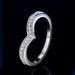Sterling Silver V Row Women's Ring Fashionable And Versatile Moissanite Small Row Diamond Ring Silver Jewelry_ipsvogv.com