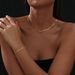 Spot Electroplated Titanium Steel Sweet And Cute Bow Bracelet Necklace Set_ipsvogv.com
