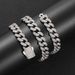 Men's Jewelry Hip Hop Necklace 12mm Cuban Chain Micro Inlaid Zircon Spring Buckle Personality Trend Men's Hip Hop Necklace Accessories_ipsvogv.com