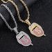 Hip Hop Rap Decoration Full Diamond 3D Dollar Tongue Pendant Trendy Exaggerated Cuban Chain Necklace_ipsvogv.com