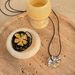 Unisex Gold Plated Titanium Steel 200CM Flower Stacking Retro Flower Leather Rope Necklace_ipsvogv.com