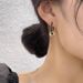 Retro Design Gold Knotted Earrings Simple And High End Black Circle Earrings Net Celebrity Temperament Earrings_ipsvogv.com