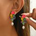 Fashionable Women's Earrings Personalized Colorful Oil Drop Design Flower Earrings Versatile Pearl Earrings For Women_ipsvogv.com