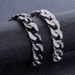 Men's Jewelry Cuban Bracelet Jewelry Men's Trendy Hip Hop Style Stainless Steel Diamond Necklace Jewelry Set_ipsvogv.com