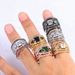 Fashion platinum plated three layer ring set Zircon micro inlaid ring female_ipsvogv.com