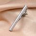 Men's Business Tie Clip Cufflinks Set Simple Silver Striped Tie Clip Suit Accessories Hot Sale_ipsvogv.com