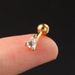 Unisex pierced ear bone studs for women micro inlaid zircon earrings stainless steel screw ball ear studs popular earrings_ipsvogv.com