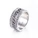 Men's Jewelry High End Rotating Chain Female Ring Two Rows Of Diamonds Creative Titanium Steel Non Fading Zircon Couple Ring_ipsvogv.com