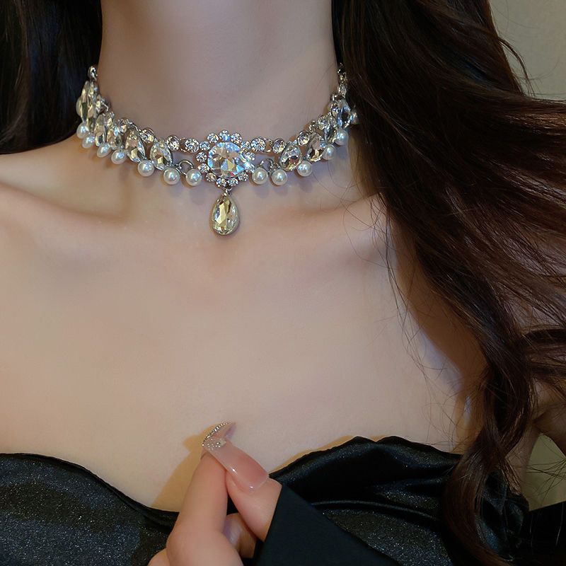 Necklace Baroque Pearl Women' Exaggerated Heavy Duty ! Zircon Evening Dre Birthday Bridal Sweater Neck Chain Women'_ipsvogv.com