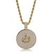 Men's Jewelry Zodiac Pendant Necklace With Cubic Zirconia Stones, Vintage Twist Chain, Elegant And Stylish Design Pendant Retro Twist Chain Necklace_ipsvogv.com