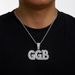 Hip Hop New Product Full Diamond Letter GGB Alloy Pendant Fashion Design Cuban Chain Men's Necklace_ipsvogv.com