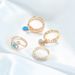 New Punk Street Style Devil's Eye With Diamond Drip Oil Hollow 4-piece Ring Set_ipsvogv.com