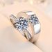 Thai Silver Moissanite Diamond Ring, Female Simulation, One Carat Open Cut Engraving, Fashionable Personality, Niche_ipsvogv.com