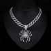 Personalized Design Alien Spider Pendant Hip Hop Full Diamond 3D Cuban Chain Necklace Jewelry_ipsvogv.com