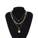 Versatile Baroque Pearl For Women's Multi Layered Lock Shaped Love Necklace With Collar Chain_ipsvogv.com