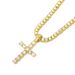 Hip Hop Cross Necklace Pendant Full Diamond 4mm Tennis Chain Trendy Men's Personality Jewelry_ipsvogv.com