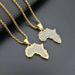Popular hip hop jewelry sold outside Titanium steel gold plated diamond African map pendant with optional size_ipsvogv.com