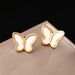 Japanese And Korean Fashion Small Fresh Titanium Steel Earrings For Women, Light Luxury High-end Feeling, White Mother_ipsvogv.com