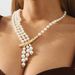 N11904 Versatile Multi layer Stacked Pearl Necklace, High end Light Luxury Cream Wind Alloy Clavicle Chain_ipsvogv.com