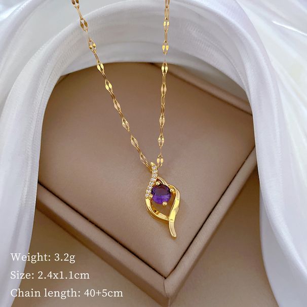 Steel 【 Titanium 】 Luxury Micro Inlaid True Gold Minimalist Style Necklace For Women, New Clavicle Chain, Light Luxury, 【 】 Women, Chain, ,_ipsvogv.com