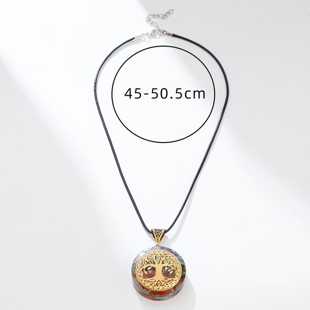Natural Rainbow Stone Pendant for Men and Women, Hip Hop Style, Personalized Resin Wrap Design, Long Chain Necklace_ipsvogv.com