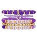 Purple Polymer Clay Bracelet Letter Beaded Friendship Bracelet Taylor Music Fan Couple Love Bracelet_ipsvogv.com
